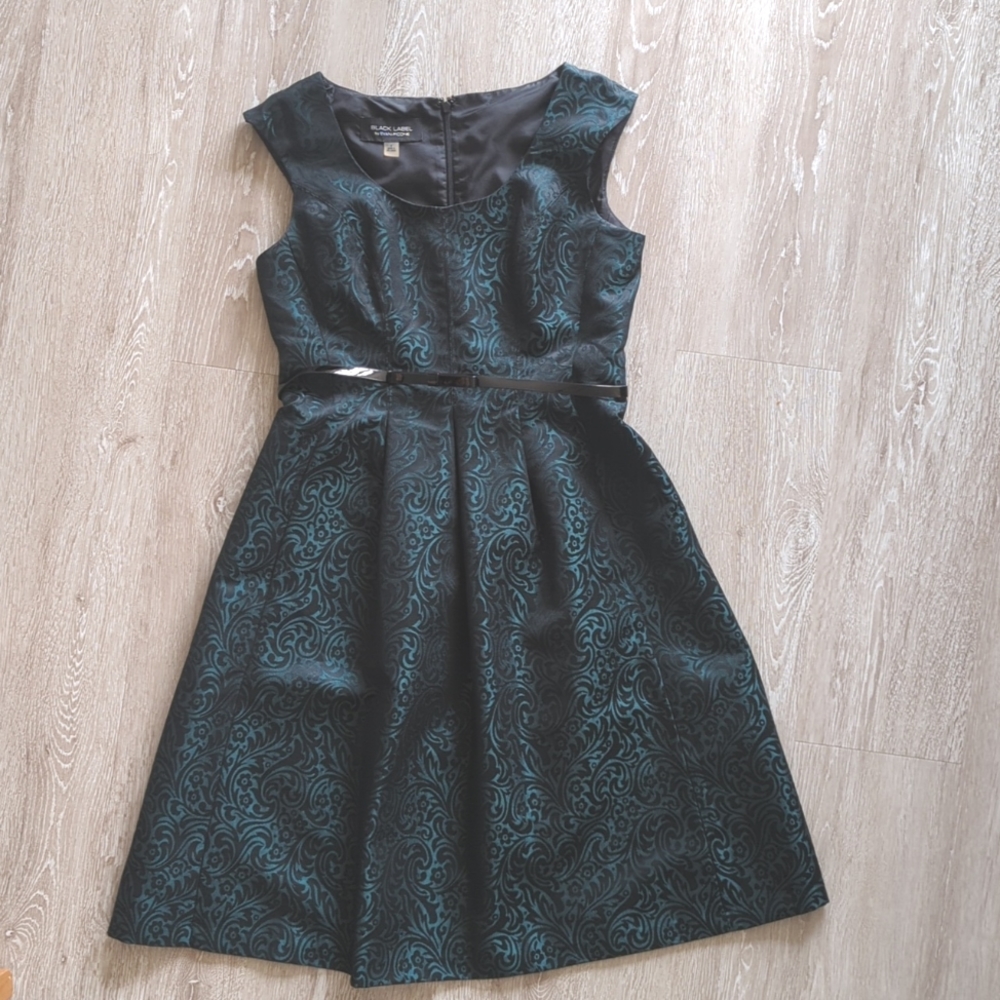 Beautiful Dark Green Black Label by Evan-Picone Dress